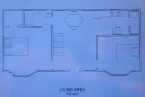 custom floorplan for ormeida's hill country cottage cabin drawn on a paper