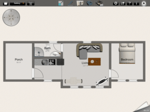 computer-generated custom floorplan for a texas cabin from ormeida