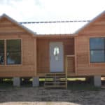 custom-built ormeida deluxe cabin in texas with one level and four front-facing windows