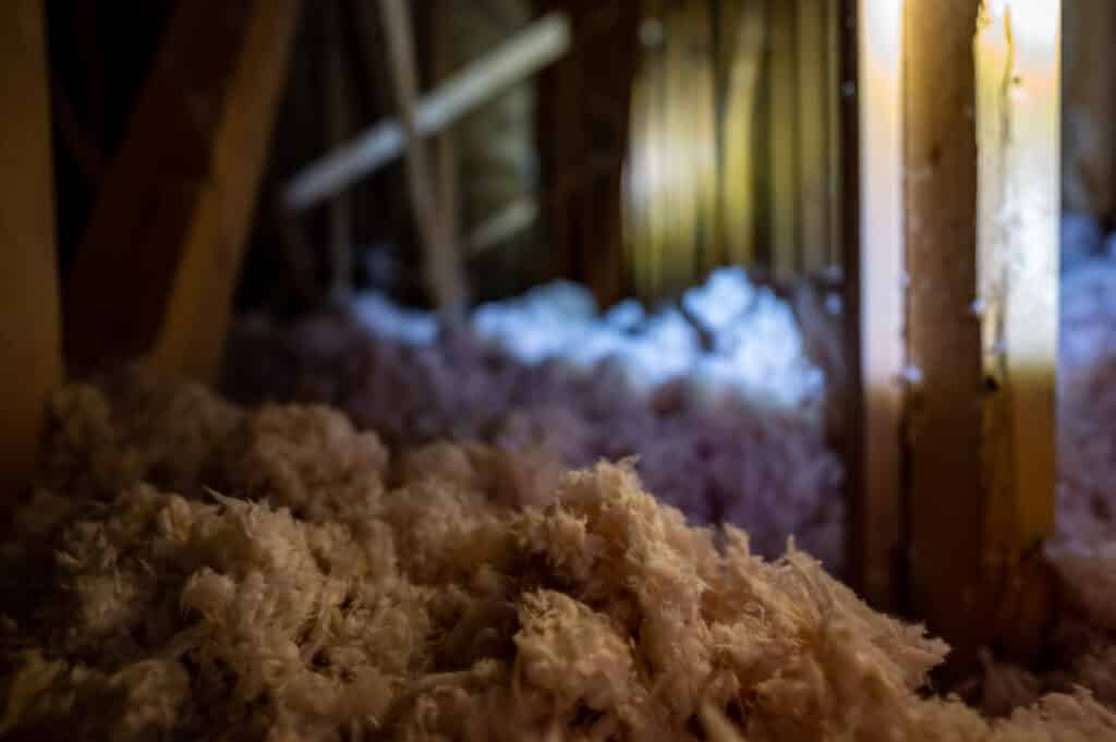 insulation being installed in a cabin